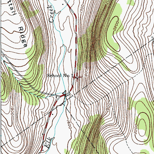 Topographic Map of School Number 1 (historical), NY