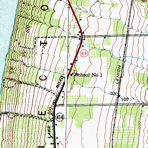 Topographic Map of School Number 1 (historical), NY