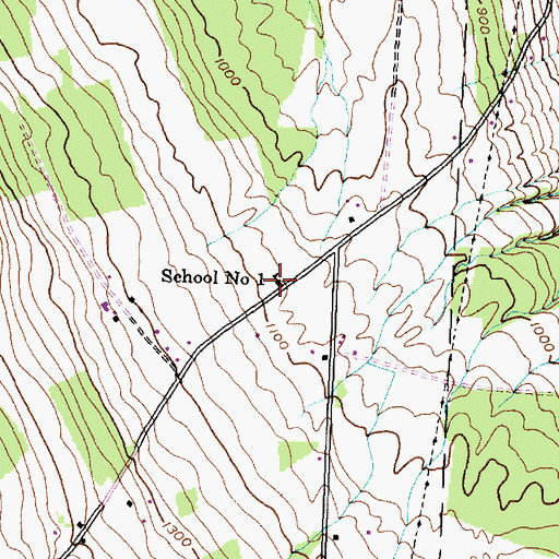 Topographic Map of School Number 1 (historical), NY