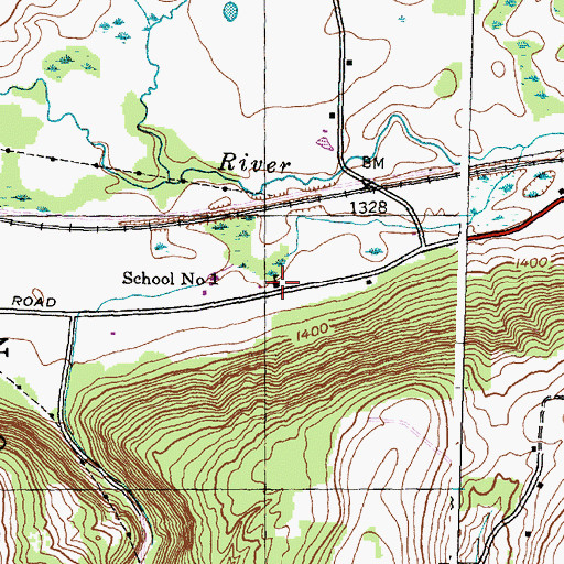 Topographic Map of School Number 1 (historical), NY