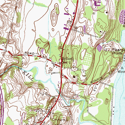 Topographic Map of School Number 1 (historical), NY