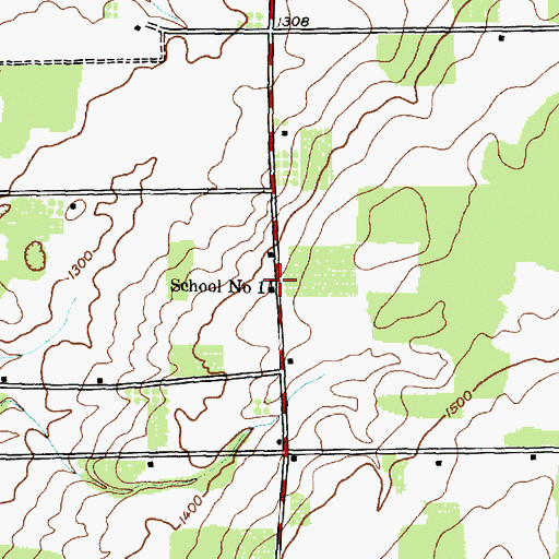 Topographic Map of School Number 1 (historical), NY