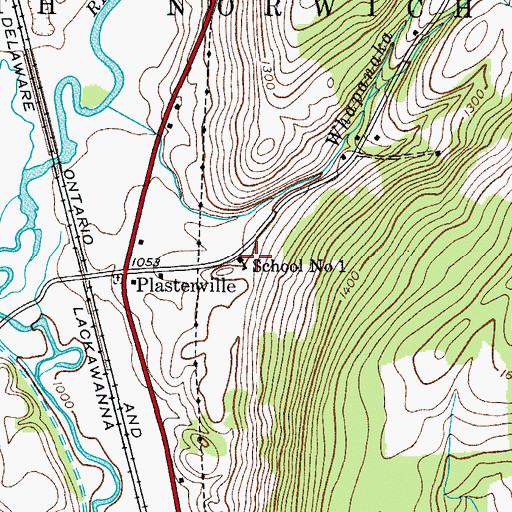 Topographic Map of School Number 1 (historical), NY