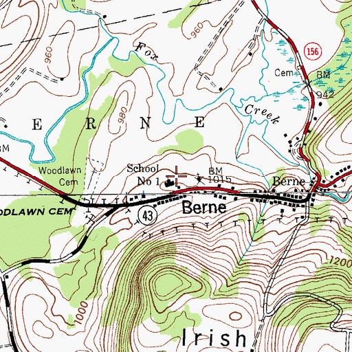 Topographic Map of School Number 1 (historical), NY
