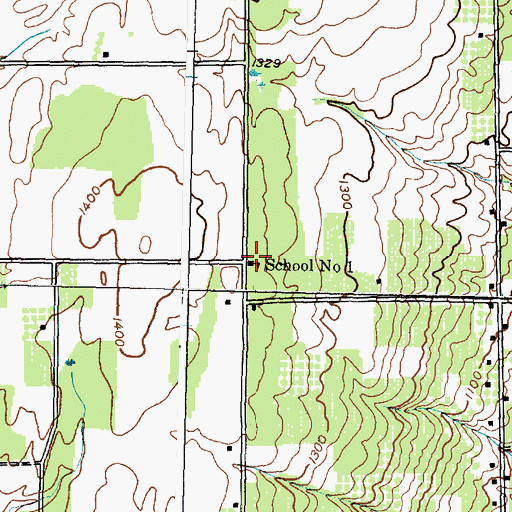 Topographic Map of School Number 1 (historical), NY