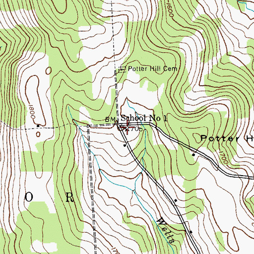 Topographic Map of School Number 1 (historical), NY