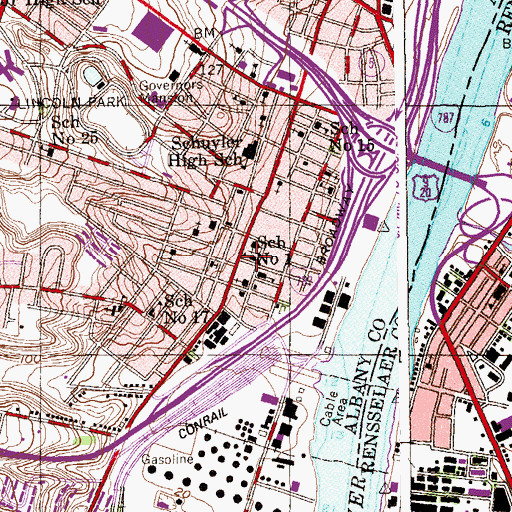 Topographic Map of School Number 1 (historical), NY