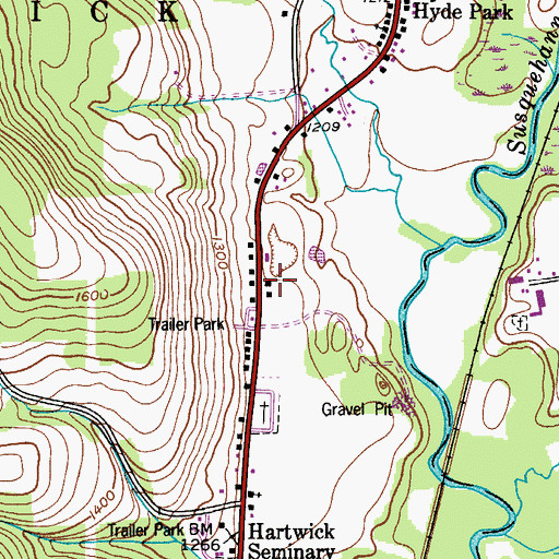 Topographic Map of School Number 1 (historical), NY