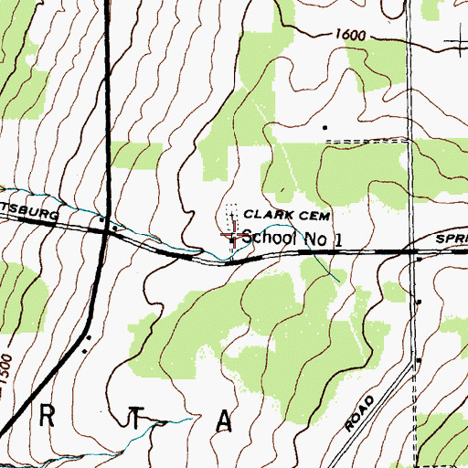 Topographic Map of School Number 1 (historical), NY