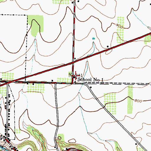 Topographic Map of School Number 1 (historical), NY
