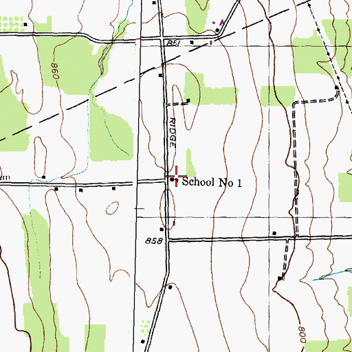 Topographic Map of School Number 1 (historical), NY