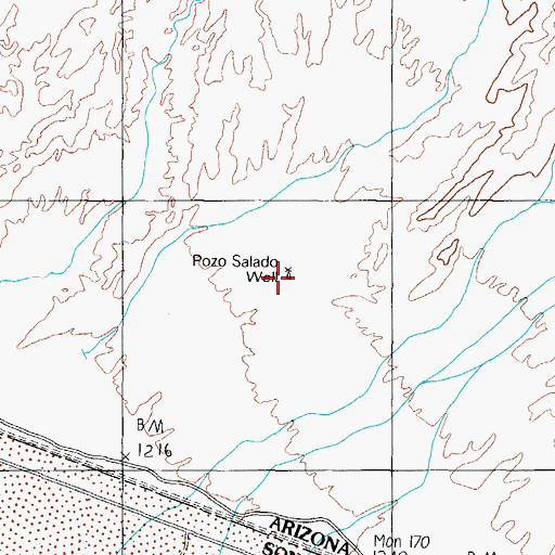 Topographic Map of Pozo Salado Well, AZ