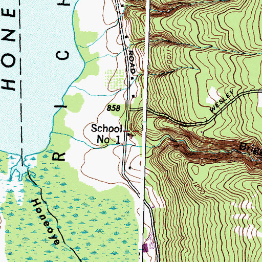 Topographic Map of School Number 1 (historical), NY