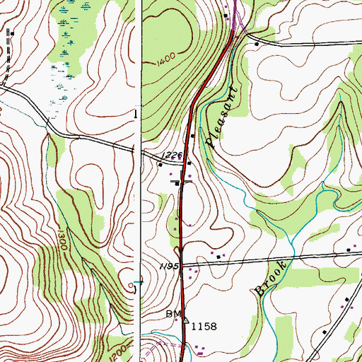 Topographic Map of School Number 1 (historical), NY
