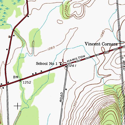 Topographic Map of School Number 1 (historical), NY