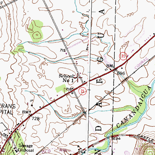 Topographic Map of School Number 1 (historical), NY