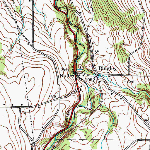 Topographic Map of School Number 1 (historical), NY