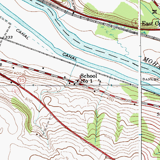 Topographic Map of School Number 1 (historical), NY