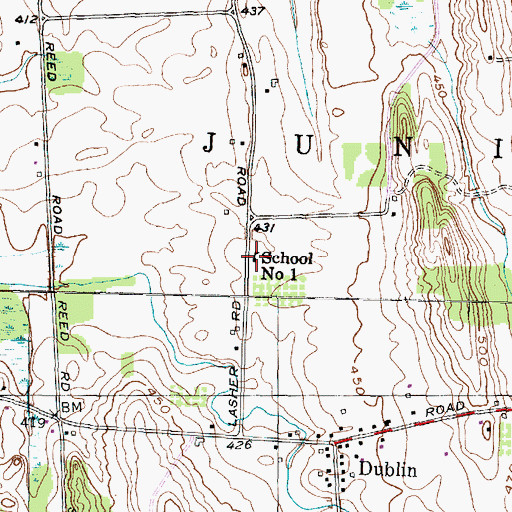 Topographic Map of School Number 1 (historical), NY