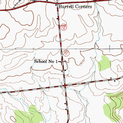 Topographic Map of School Number 1 (historical), NY