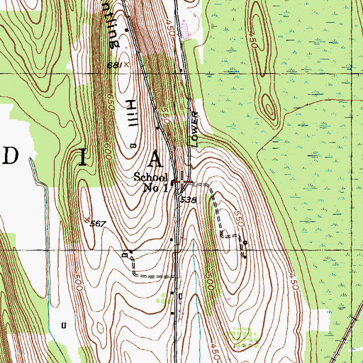 Topographic Map of School Number 1 (historical), NY