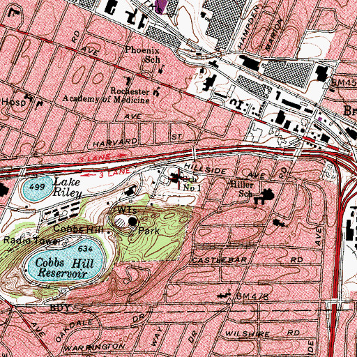 Topographic Map of Martin B Anderson School, NY