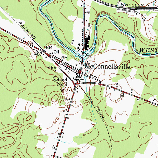Topographic Map of School Number 1 (historical), NY