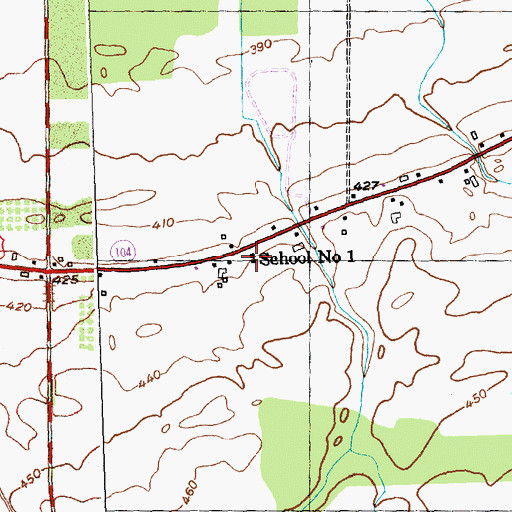 Topographic Map of School Number 1 (historical), NY