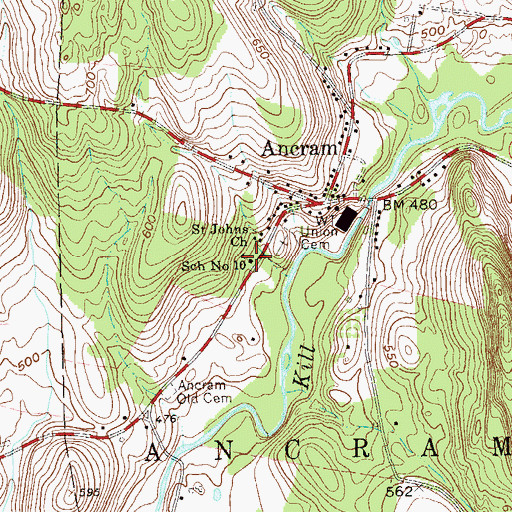 Topographic Map of School Number 10 (historical), NY