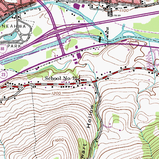 Topographic Map of School Number 10 (historical), NY