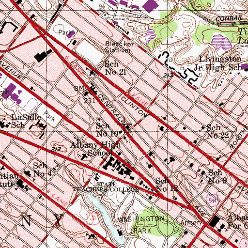 Topographic Map of School Number 10 (historical), NY