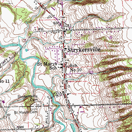 Topographic Map of School Number 10 (historical), NY