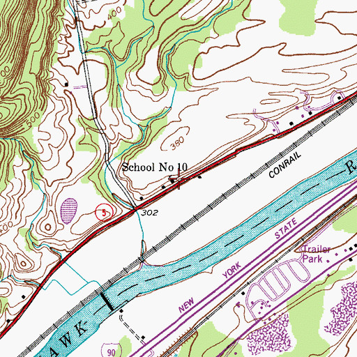 Topographic Map of School Number 10 (historical), NY