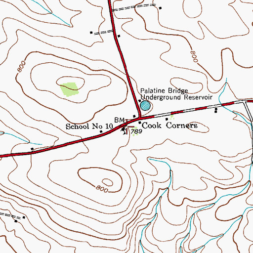 Topographic Map of School Number 10 (historical), NY