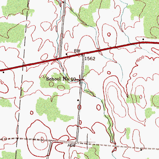 Topographic Map of School Number 10 (historical), NY