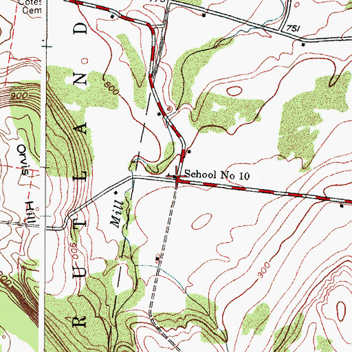 Topographic Map of School Number 10 (historical), NY
