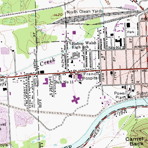 Topographic Map of School Number 11 (historical), NY