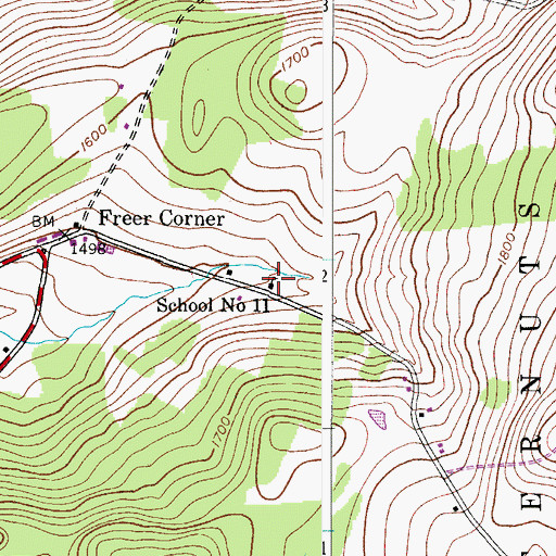 Topographic Map of School Number 11 (historical), NY