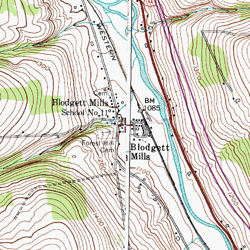 Topographic Map of School Number 11 (historical), NY