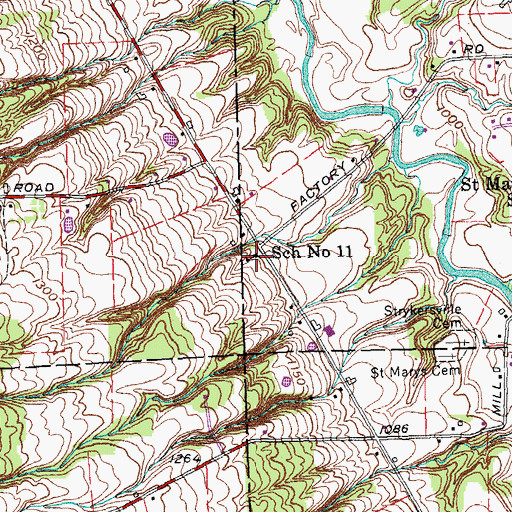 Topographic Map of School Number 11 (historical), NY