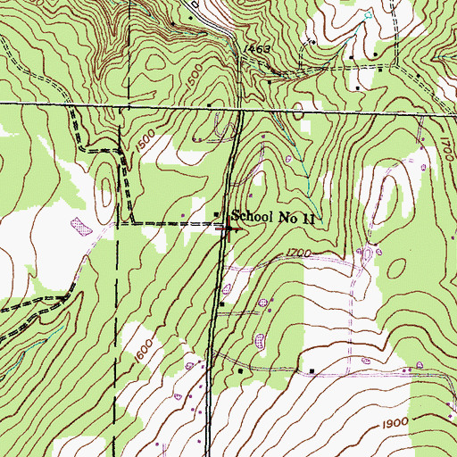 Topographic Map of School Number 11 (historical), NY