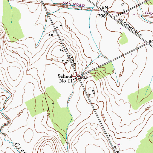 Topographic Map of School Number 11 (historical), NY