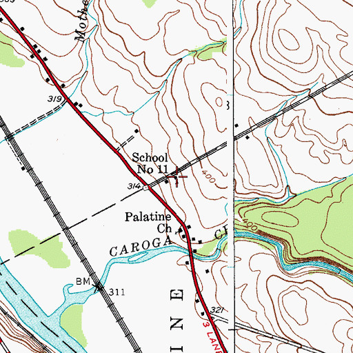Topographic Map of School Number 11 (historical), NY