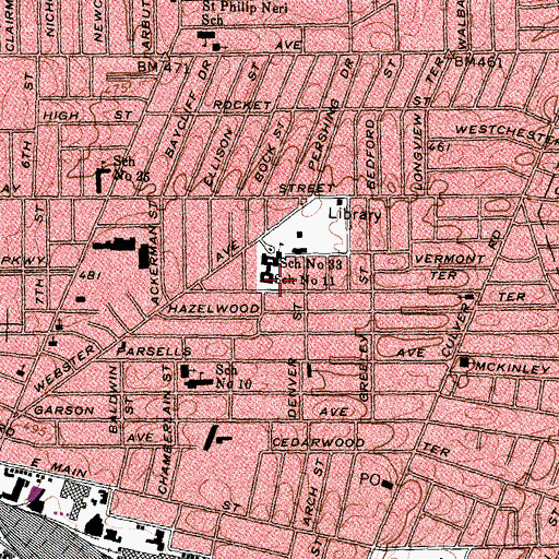 Topographic Map of School Number 11, NY