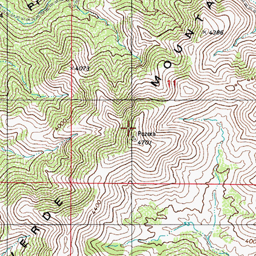 Topographic Map of Pozo Verde Mountains, AZ