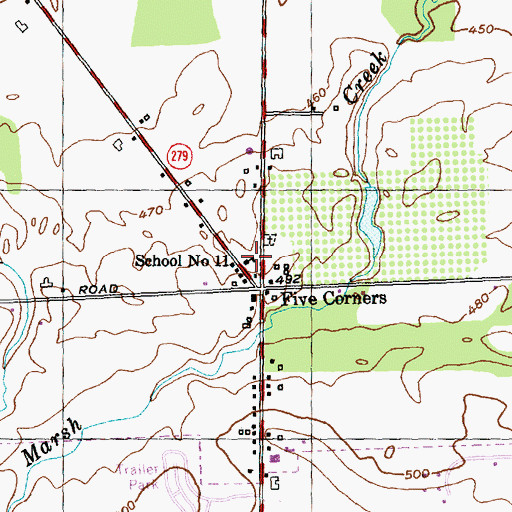 Topographic Map of School Number 11 (historical), NY