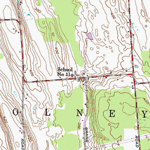 Topographic Map of School Number 11 (historical), NY