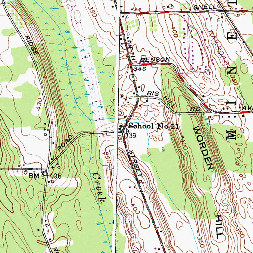 Topographic Map of School Number 11 (historical), NY