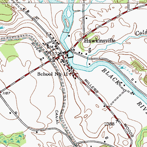 Topographic Map of School Number 11 (historical), NY