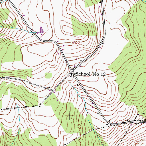 Topographic Map of School Number 12 (historical), NY
